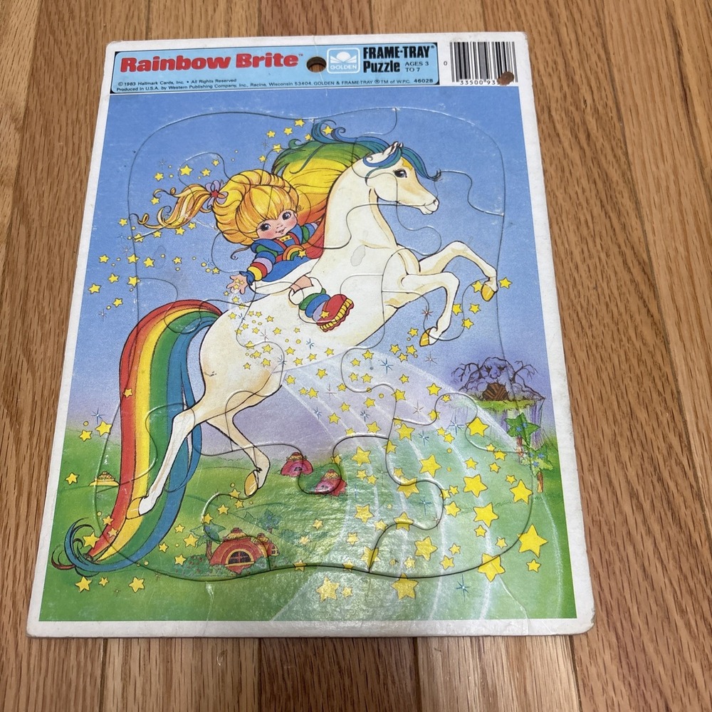 Rainbow Brite Frame-Tray Puzzle Golden 1983 4536A-1 Jigsaw 20 Pieces with Horse - Picture 1 of 5